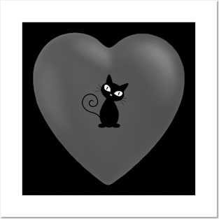 Cat lovers heart, pocket area placement Posters and Art